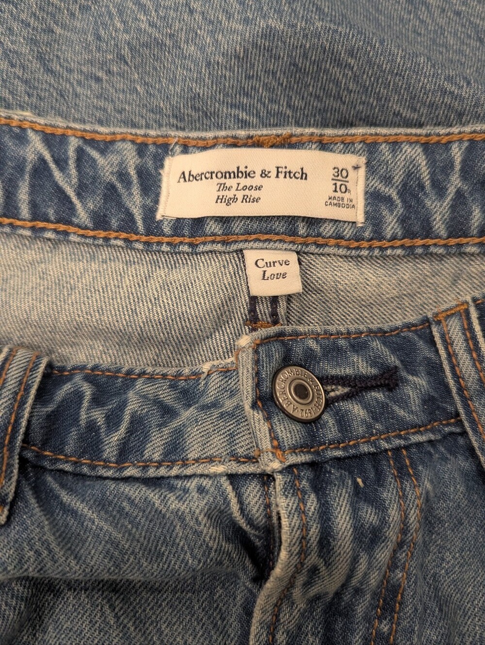 Abercrombie & Fitch Loose High Rise Jeans Women 30/10 Blue Denim Relaxed Y2K - Picture 13 of 15